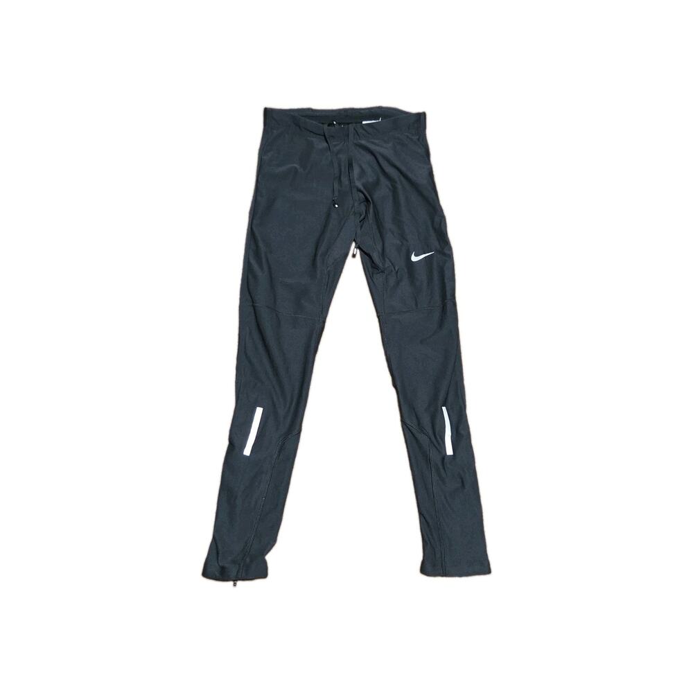 Nike Dri-FIT Tech Running Tights Mens Sz M Black Reflective Zip Pocket 717408 C9